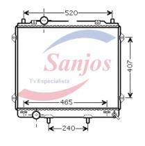 SANJOS SJ0013896 - RAD. ALUM. SOLDADO - HYUNDAI TERRACAN 2.9 CRDI