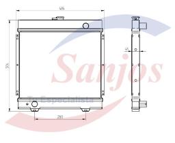 SANJOS SJ0015355 - RADIADOR GENERADOR LOMBARDINI (372*445*32)