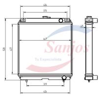 SANJOS SJ0015447 - RADIADOR KUBOTA / PRAMAC GEN SET 20KVA (COBRE/LATON)