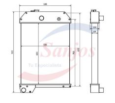 SANJOS SJ0015464 - RAD. PERKINS/CATERPILLAR (ALUM./PLASTICO - GROSOR 52MM)