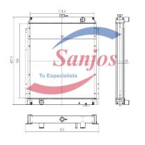 SANJOS SJ0015511 - RADIADOR KOMATSU PC200/PC210/PC230 // CATERPILLAR // KOBELCO