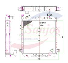 SANJOS SJ0015646 - RAD. NISSAN CABSTAR  / ATLEON TK1 ( ALL ALUMINIUM ) 474*469